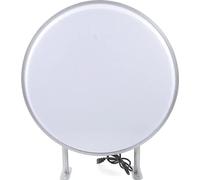 Caisson lumineux LED - Panneau publicitaire double face - Diamètre 60 cm - Étanche pour l'extérieur - 220 V CA - Profondeur 14 cm - Acrylique + aluminium - Blanc