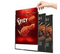 Caisson Lumineux LED Publicitaire (Lumineux), Cadre d'affiche LED (9 Mm), Changeur d'image Rapide + Plug & Play, Verre Trempé: Résistant Aux Rayures, Indéformable, pour Magasin,A3