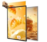 Caisson lumineux LED ultra-fin en verre trempé, cadre d'affichage publicitaire LED, pour restaurants, bars et magasins silver A1