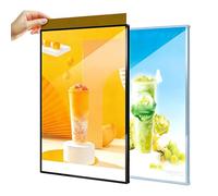 Caisson lumineux publicitaire LED mural, affichage d'affiche à cadre ultra fin enfichable, panneau de menu rétroéclairé en verre trempé ultra-mince, pour restaurants, magasins, cafés, b black 60*80cm