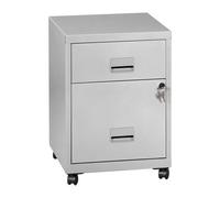 Caisson mobile - 2 tiroirs - aluminium