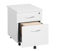 Caisson mobile bois blanc 2 tiroirs P 60 cm Essens