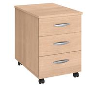 Caisson mobile bois chêne clair 3 tiroirs P 60 cm Essens