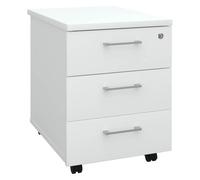 Caisson mobile bois ECLA 3 tiroirs - extraction totale avec soft closing - blanc - Caissons mobiles - Bruneau