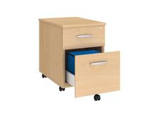 Caisson mobile bois hêtre 2 tiroirs P 60 cm Essens