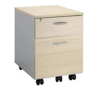 Caisson mobile bois Practica 2 tiroirs chêne