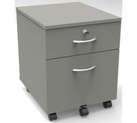 Caisson mobile Bois Starting - 2 tiroirs - Gris / Alumunium