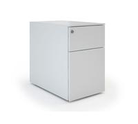 Caisson mobile métal petite largeur 2 tiroirs - Aluminium