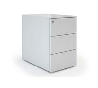 Caisson mobile métal petite largeur 3 tiroirs - Aluminium