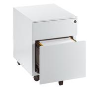 Caisson mobile métal Universal - 2 tiroirs avec serrure - Blanc