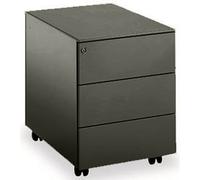 Caisson mobile métal Universal 3 tiroirs Noir - H.55,5 x L. 42 x P. 53 cm