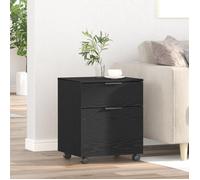 Caisson mobile - Noir Chêne - 45x38x54 cm - 2 tiroirs - Bureau contemporain