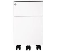 Caisson mobile Universel petite largeur - Métal - 2 tiroirs - Blanc
