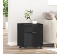 Caisson mobile vidaXL avec roues Noir Chêne 45x38x54 cm