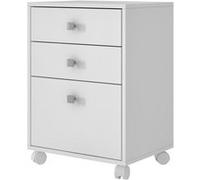 Caisson Roulant 3 Tiroirs Blanc Multi usages L 44.5 H 62.5 P 35 cm - L 44.5 x l 35 x H 62.5 cm Blanc G