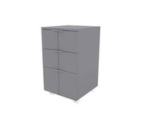 Caisson Roulant 3 Tiroirs Gris Mat 4 Roulettes L 36 H 64 P 36 cm - L 36 x l 36 x H 64 cm
