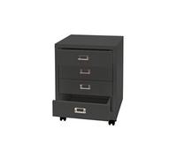 Caisson roulant HWC-L49 métal 55x40x41cm 4 tiroirs gris foncé