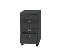 Caisson à roulettes HWC-L49, armoire à tiroirs acier armoire à dossiers, métal 75x40x41cm 5 tiroirs gris foncé