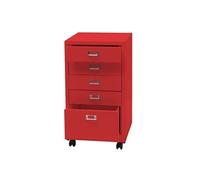 Caisson roulant HWC-L49 métal 75x40x41cm 5 tiroirs rouge