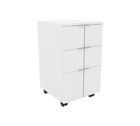 Caisson Roulant Multifonctions 3 Tiroirs Blanc Mat L 36 H 64 P 36 cm - L 36 x l 36 x H 64 cm