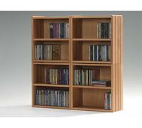 Caisson superposable pour CD avec tablette en bois hêtre naturel huilé 37x37x18 cm