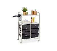 Caisson sur roulettes MARITA, 6 + 3 tiroirs, noir et blanc