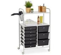 Caisson sur roulettes MARITA, 6 + 3 tiroirs, noir et blanc Blanc/Noir G