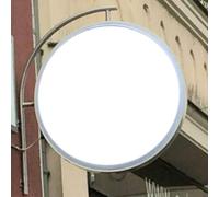 Caissons lumineux LED Publicité ronde Caisson lumineux Profilé en aluminium Cadre lumineux étanche argenté avec prise Zone d'affichage 220 V