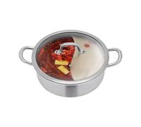 CAIYGG Casserole vapeur en acier inoxydable 32 cm avec réchaud en acier inoxydable 304 avec couvercle en verre, louche à soupe et écumoire, pour la maison et la restauration