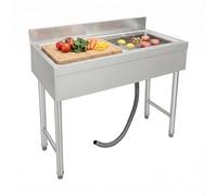 CAIYGG Évier de cuisine en acier inoxydable - 100 x 50 cm - Évier | Évier robuste et facile à nettoyer en acier inoxydable, idéal pour les petites cuisines, hygiénique et facile à monter