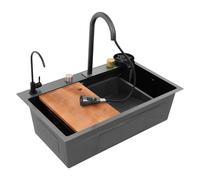 CAIYGG Évier de cuisine en acier inoxydable 68 cm avec structure en nid | Évier de haute qualité avec grande capacité, résistant à l'eau, facile d'entretien, idéal pour les cuisines et besoins de