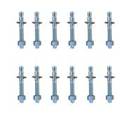 Caiyloxn 12 Pièces Goujon Ancrage M8 x80mm Boulon D'Ancrage en Acier Galvanisé Boulons à Expansion Robustes pour maçonnerie de garde-corps en béton