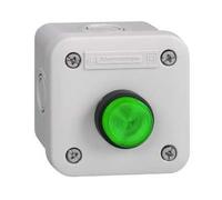 CAJA 1 PULS.LUM.SALIENTE VERDE LED 230V