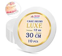 Cake Board Base Blanc 30 cm 1,2 cm Set 10 pièces Cake Drum Rond Luxe Brand4Cake