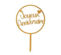 dekora - Cake Topper JOYEUX ANNIVERSAIRE | Plastique, PVC | Décoration de Gâteaux de Félicitations Réutilisable | Anniversaires, Fêtes et Toutes Sortes d'Événements