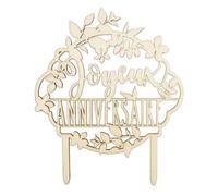 ScrapCooking Cake topper en bois Joyeux anniversaire 12,9 x 10,2 cm