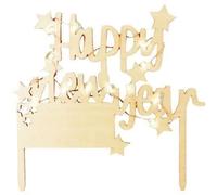 Cake topper - SCRAPCOOKING - Led en bois - Happy New Year - 13.5X16.5 cm
