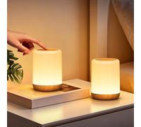 CAKLIK Lampe de Chevet Tactile Lot de 2, Lampe de Table à Intensité Variable Rechargeable USB, 256 RGB Veilleuse Adulte Sans Fil, 3 Modes Veilleuse LED Pour Chambre, Salon, Camping.