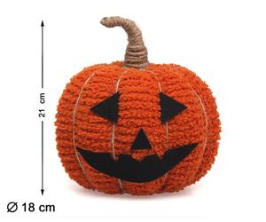 Calabaza Decorativa Citrouille décorative orange avec visage Halloween 21 x 18 cm textile pour décoration d'automne