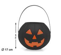 Calabaza Decorativa Halloween - Citrouille Décorative Noire pour Décoration Élégante ou Sinistre - 14x17 cm