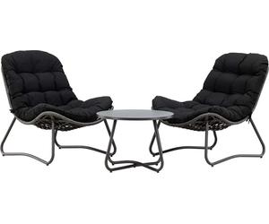 Calasalon 2 fauteuils, 1 table basse anthracite.