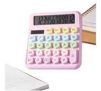 Calculator, 12 Digit Cute Desk Calculator with LCD Display and Big Round Buttons | 12 Digits Solar Cute Colorful Counter | Stylish Office Calculators for Desk Home School Classroom College Work
