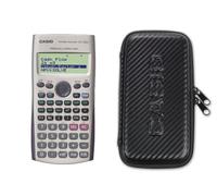 Calculatrice Casio FC 100 V Argent + Étui de protection pour calculatrice Noir