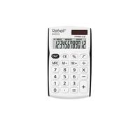 Calculatrice Rebell, RE-SHC312BK BX, white and black, pocket, 12-digit