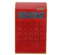 Calculatrice de Base Solaire Rouge en Plastique, Présent Rentrée | Petite et Légère, Écran Incliné, Bouton Pile Incluse, Usage École et Bureau, Simple à Utiliser