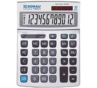 Calculatrice de Bureau DONAU Tech/K-DT4129-38 Fonction Racine 12 Chiffres/ 210x154x34mm/ Couleur: Argent/Calculatrice avec Affichage 12 Chiffres/Double Alimentation/Garantie 5 Ans