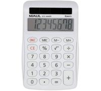 Calculatrice de bureau Maul ECO MJ 455 blanc Ecran: 8 solaire (l x H x P) 71 x 112 x 20 mm