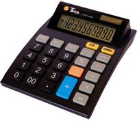 Twen Calculatrice de bureau J-1010 solaire et à piles Écran 10 chiffres noir