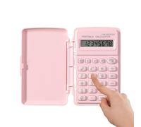 Calculatrice de poche - Construction compacte en ABS de 10 cm, protection du couvercle, petite machine à ajouter numérique, touches de fonction de base | Appareil léger pour l'école, les affaires, les
