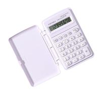 Calculatrice de poche - Construction compacte en ABS de 10 cm, protection du couvercle, petite machine à ajouter numérique, touches de fonction de base, appareil léger pour l'école, les affaires, les